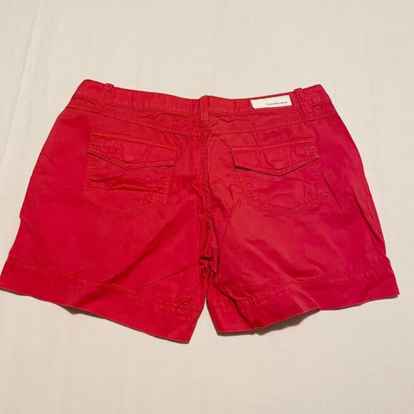 Calvin Klein Jeans Shorts Red Cotton Womens Size 12 - Picture 9 of 15